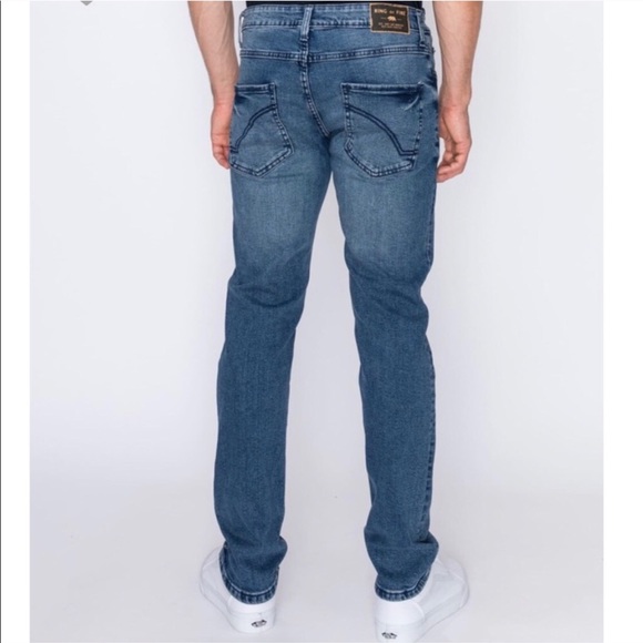 NWT! Clearance 🎉Mens Faded Blue Edge Slim Stretchy Denim Jeans - Picture 6 of 8